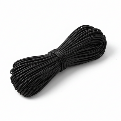 SULLIVANS Round Elastic Cord Black 3mm Per meter / Mollies New Zealand