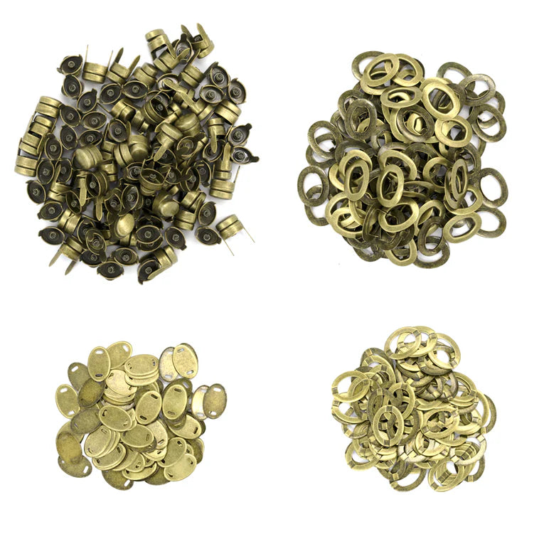IVAN Oval Turn Lock Antique Brass 29mm (1-1 8") 100 Pack / Mollies New Zealand