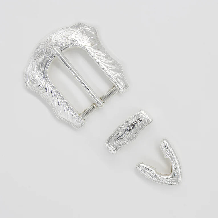 IVAN Athena Buckle Set Silver Plate 25mm (1") / Mollies New Zealand