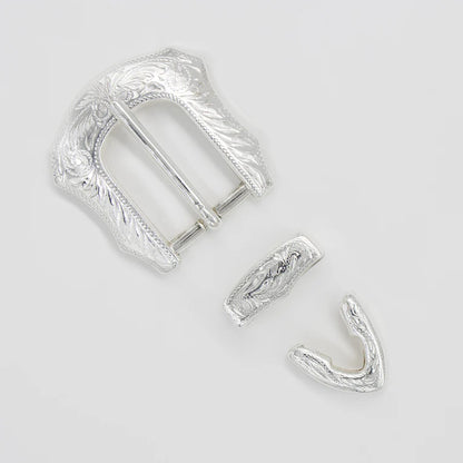 IVAN Athena Buckle Set Silver Plate 25mm (1") / Mollies New Zealand