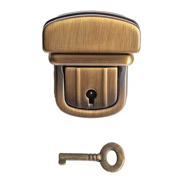 Antique Brass 81722 Bag Lock Antique Brass 30mm / Mollies New Zealand
