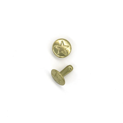 IVAN Star Double Cap Rivets Brass Plate 9*9mm 100 Pack / Mollies New Zealand