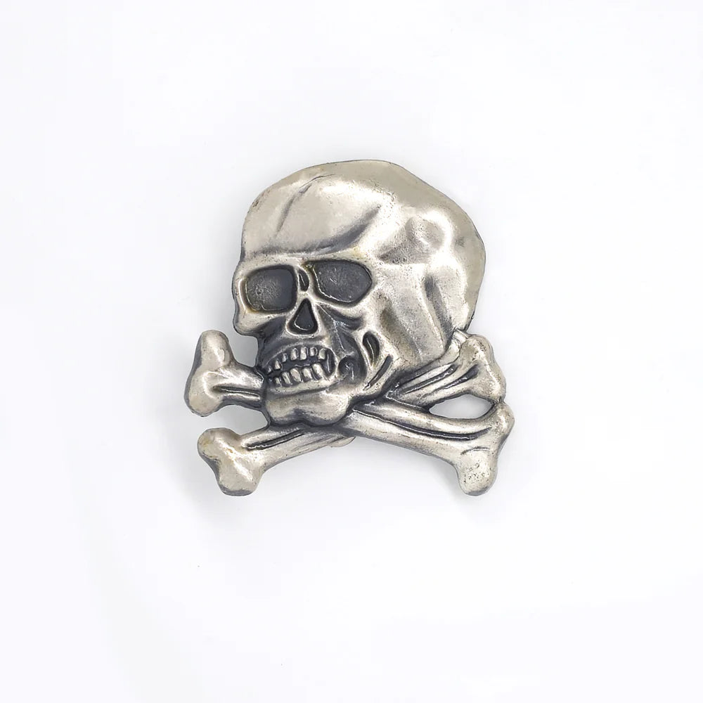 IVAN Solid Brass Skull Trophy Buckle Solid Brass Zinc Plate 38mm (1-1 2") / Mollies New Zealand
