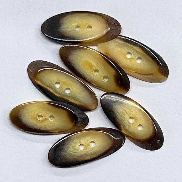 SULLIVANS Button 2-Hole Oval Brown 35mm / Mollies New Zealand