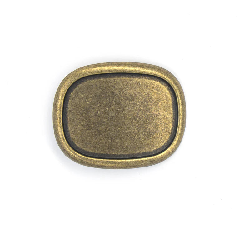 IVAN Oval Raised Edge Buckle Blank Antique Brass 38mm (1-1 2") / Mollies New Zealand