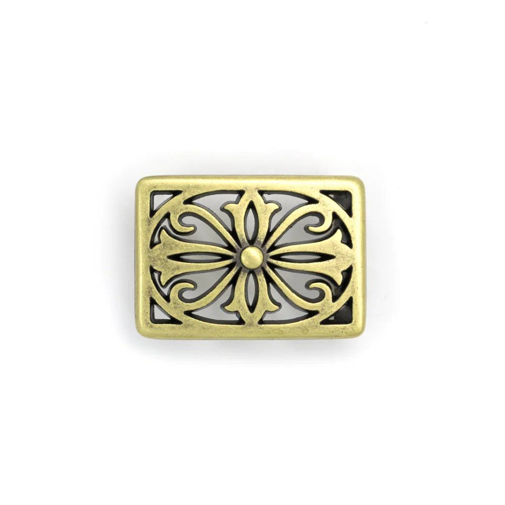 IVAN Celtic Rectangle Trophy Buckle Antique Brass 30mm (1-1 4") / Mollies New Zealand