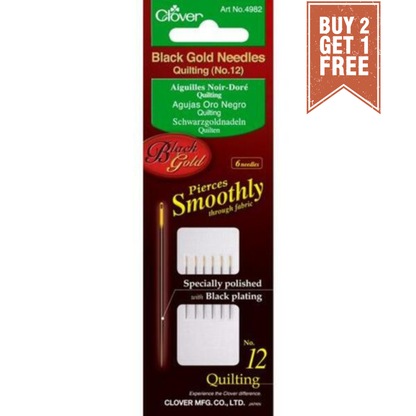 CLOVER Hand Needles Black Gold Quilting / Mollies New Zealand