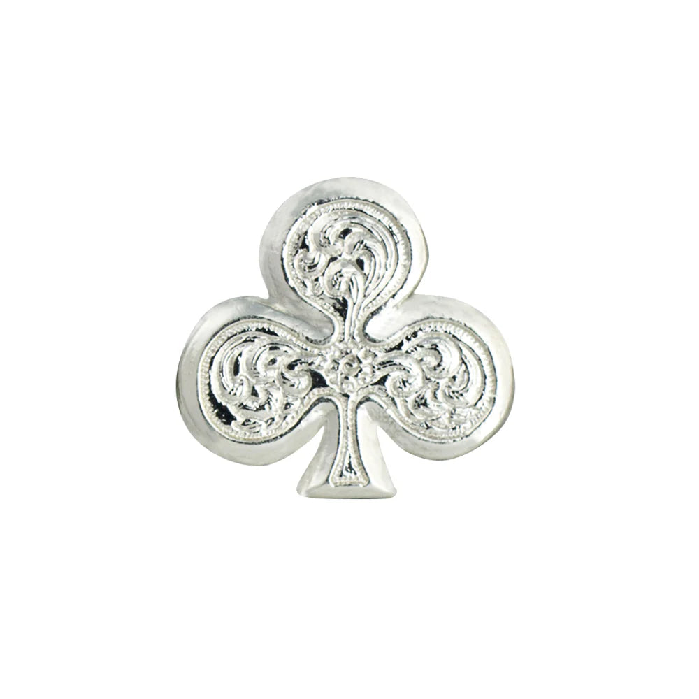 IVAN Engraved Poker Concho Silver Plate Club 28mm (1-1 8") / Mollies New Zealand