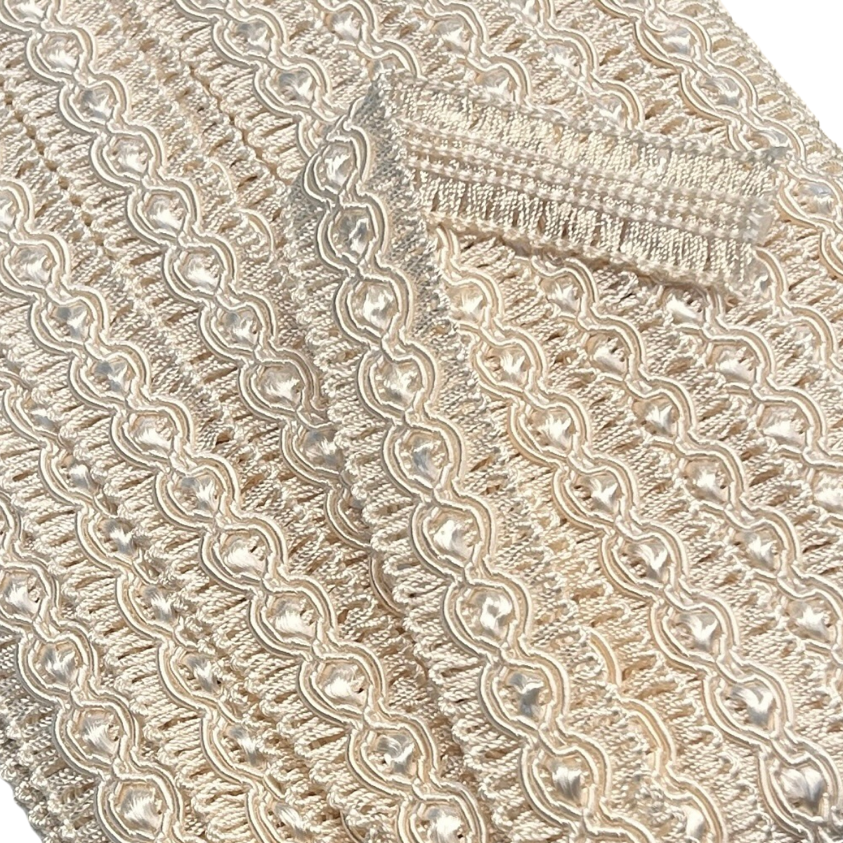 GIMP BRAID Fancy 20mm Cream Per meter / Mollies New Zealand