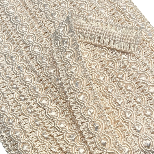 GIMP BRAID Fancy 20mm Cream Per meter / Mollies New Zealand
