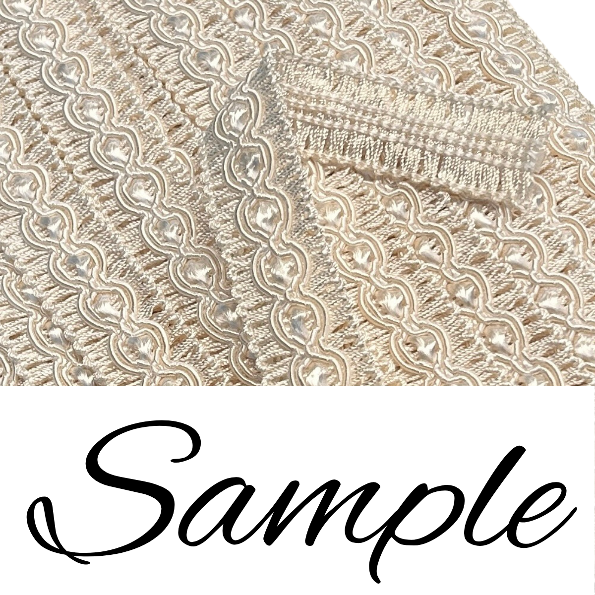 GIMP BRAID Fancy 20mm Cream 3cm Sample / Mollies New Zealand