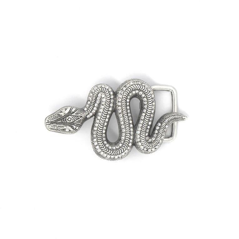 IVAN Crystal Viper Trophy Buckle Antique Silver 25mm (1") / Mollies New Zealand