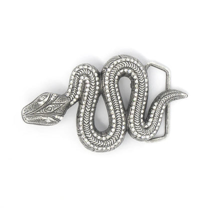 IVAN Crystal Viper Trophy Buckle Antique Silver 40mm (1-1 2") / Mollies New Zealand