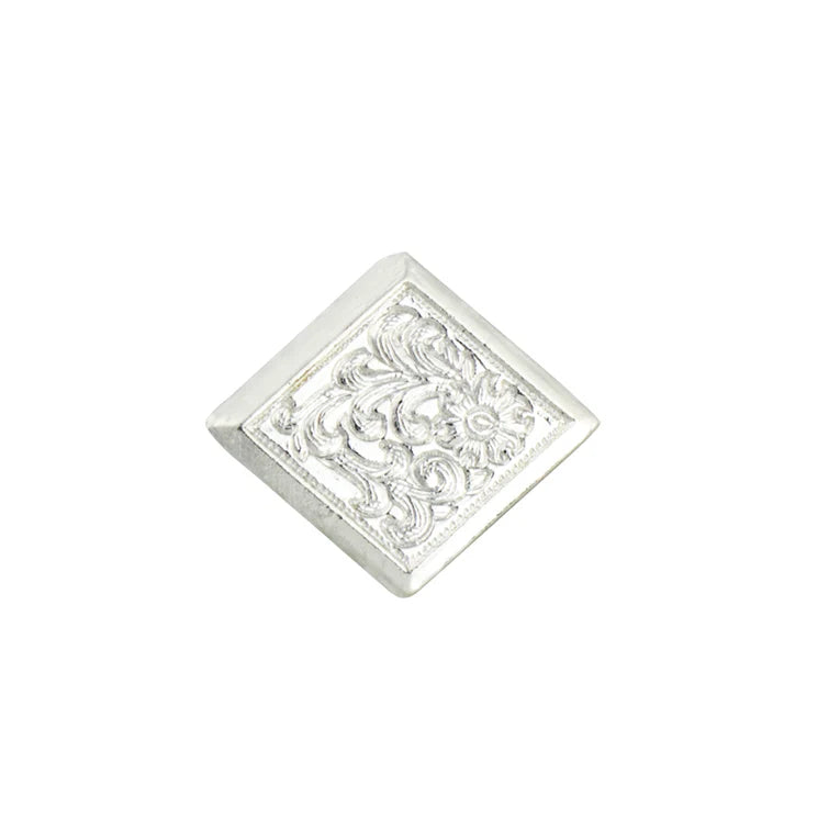 IVAN Engraved Poker Concho Silver Plate Diamond 28mm (1-1 8") / Mollies New Zealand