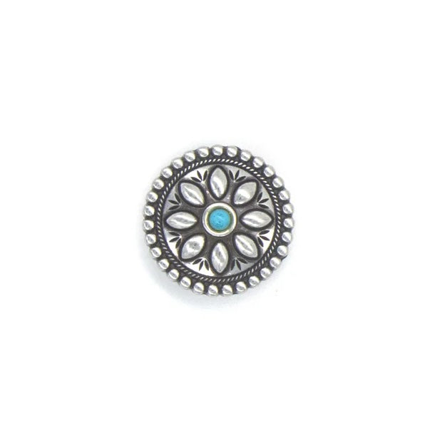 IVAN Dixie Turquoise Concho Antique Silver Turquoise 30mm (1-3 16") / Mollies New Zealand