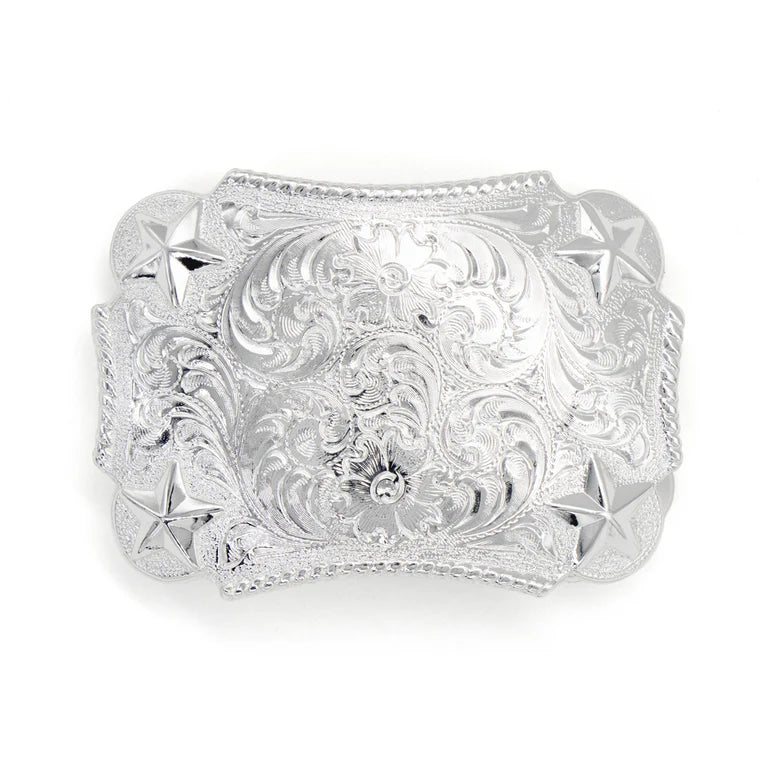 IVAN Florentine Star Trophy Buckle Silver Plate 38mm (1-1 2") / Mollies New Zealand