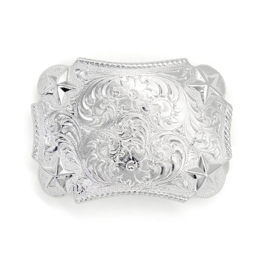 IVAN Florentine Star Trophy Buckle Silver Plate 38mm (1-1 2") / Mollies New Zealand