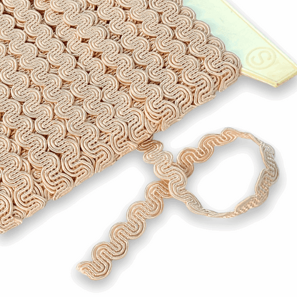 GIMP BRAID Curved 13mm Soft Pink Per meter / Mollies New Zealand