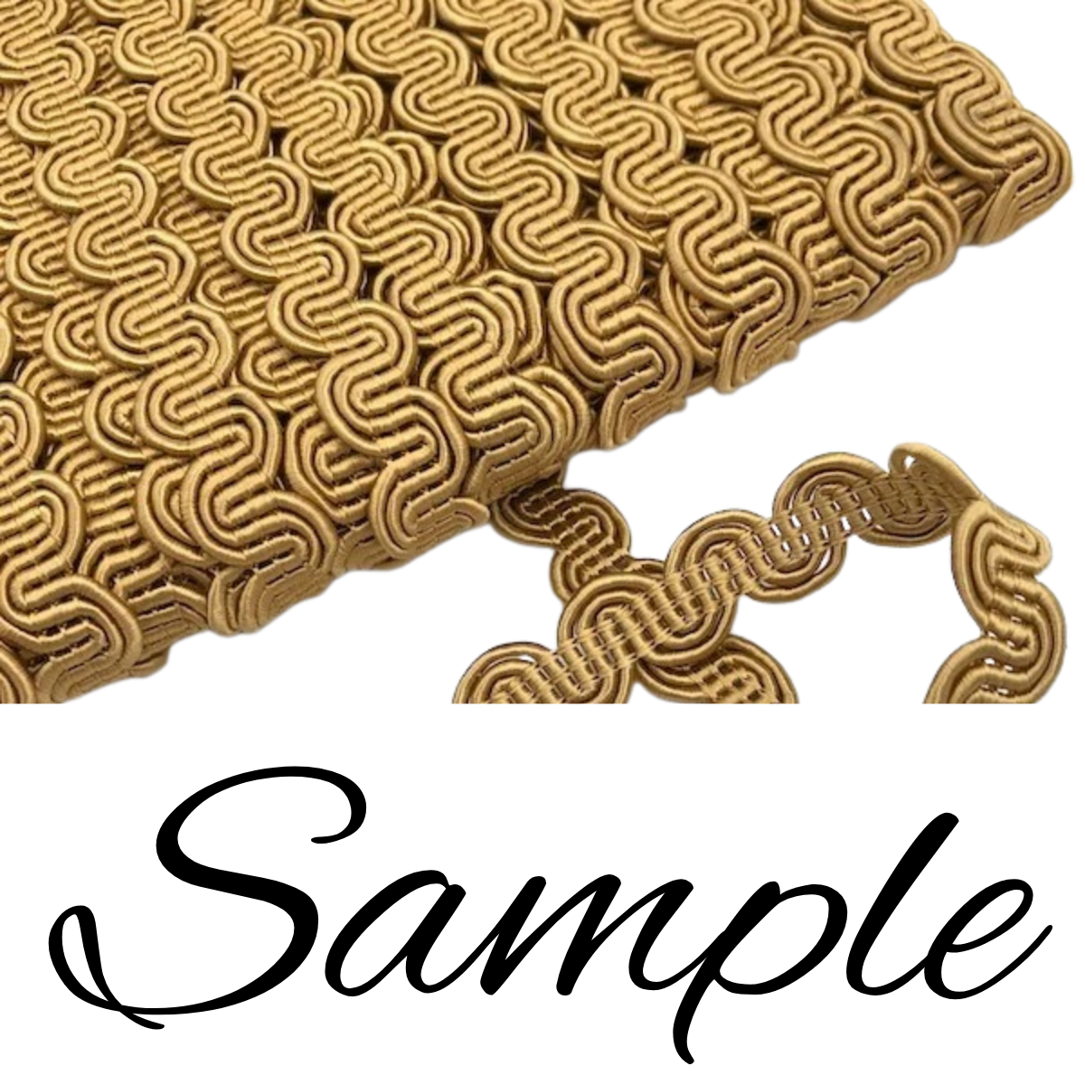 GIMP BRAID Curved 13mm Gold 3cm Sample / Mollies New Zealand