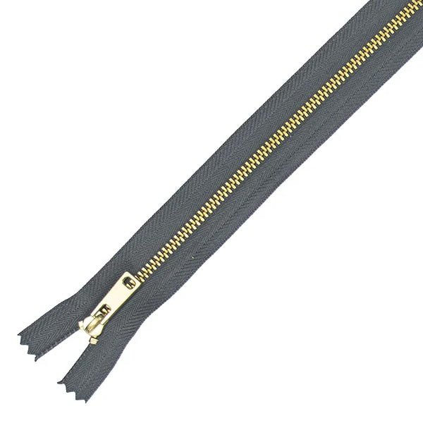 MOLLIES New Zealand / IVAN Brass #3 Zippers Grey