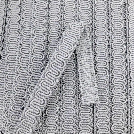 GIMP BRAID Scroll 15mm Light Grey