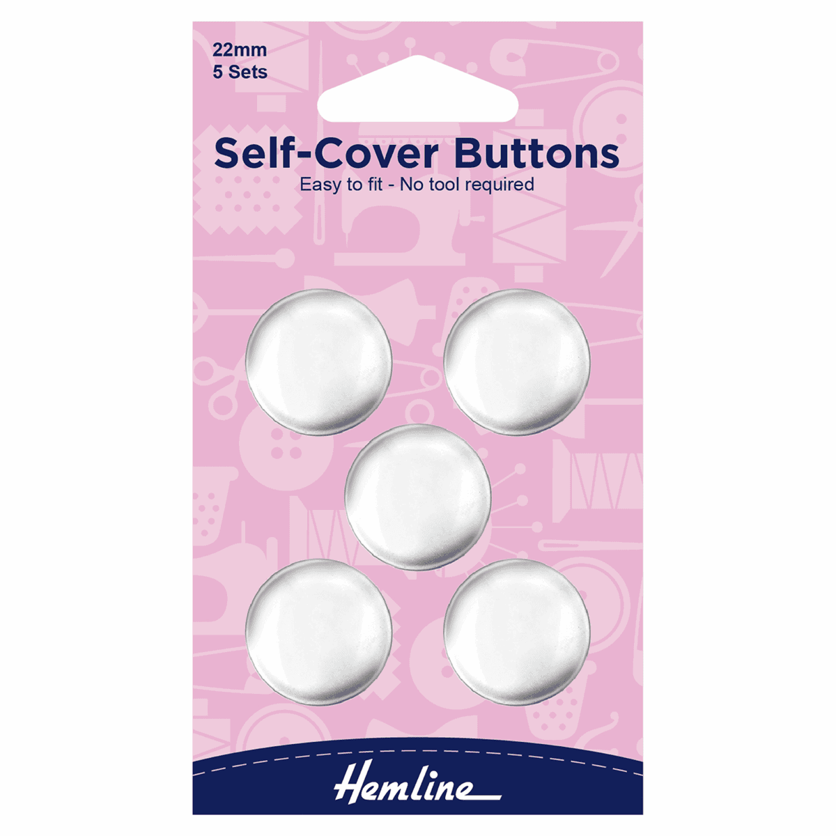 METAL Self Cover Buttons 22mm 5PK / Mollies New Zealand