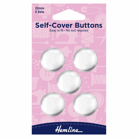METAL Self Cover Buttons 22mm 5PK / Mollies New Zealand