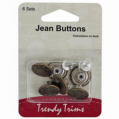 TRENDY TRIMS Jeans Button Metal