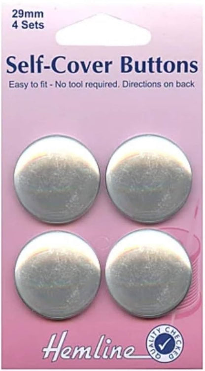 METAL Self Cover Buttons 29mm 4PK / Mollies New Zealand
