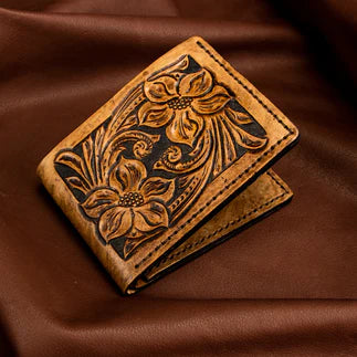 IVAN Carved Leather Bifold | Mollies Make And Create NZ