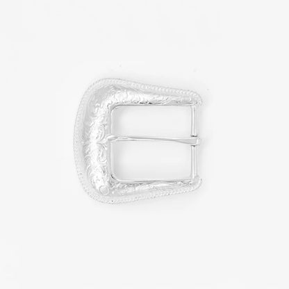 IVAN Rope Engraved End Bar Buckle Silver Plate 38mm (1-1 2") / Mollies New Zealand