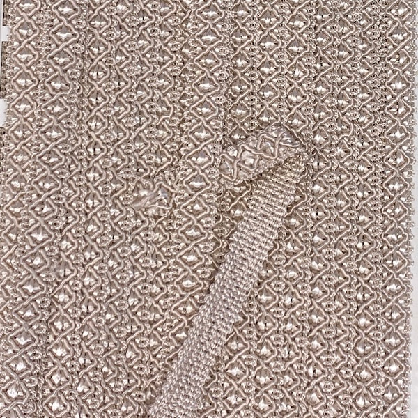 GIMP BRAID Zag 15mm Light Beige Per meter / Mollies New Zealand