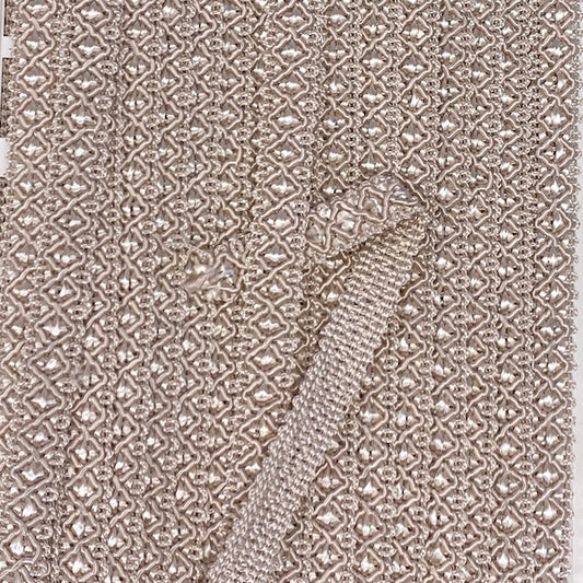 GIMP BRAID Zag 15mm Light Beige Per meter / Mollies New Zealand