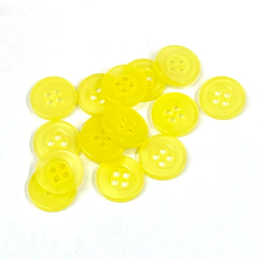 SULLIVANS Button 4-Hole Yellow 14mm | Mollies Make And Create NZ