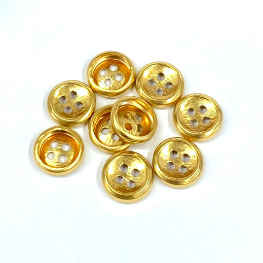 SULLIVANS Button 4-Hole Gold 13mm | Mollies Make And Create NZ