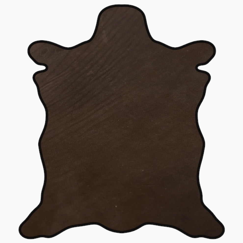 LEATHER Veg Tanned Vacchetta Oiled / Square Shoulder 7oz Dark Brown B Grade / Mollies New Zealand