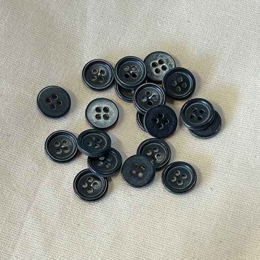 SULLIVANS Button 4-Hole Black/Grey / Mollies New Zealand