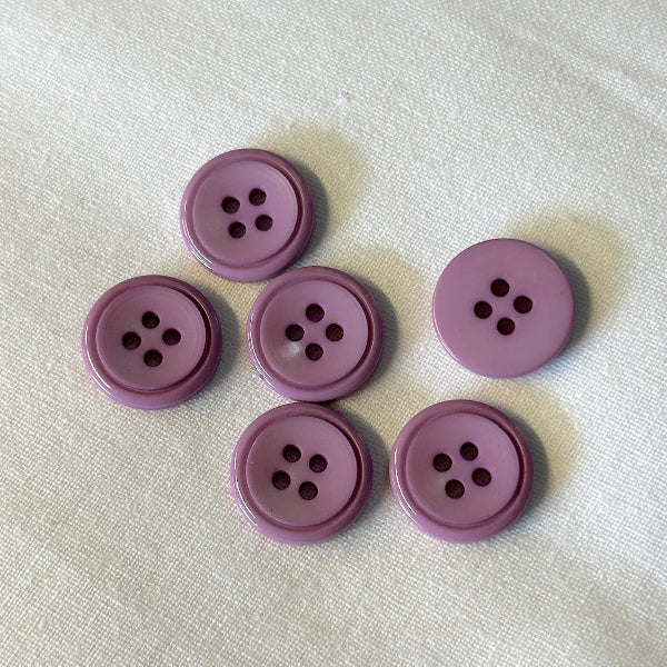 Button 4-Hole Lilac 15mm / Mollies New Zealand