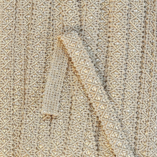 GIMP BRAID Zag 15mm French Cream Per meter / Mollies New Zealand