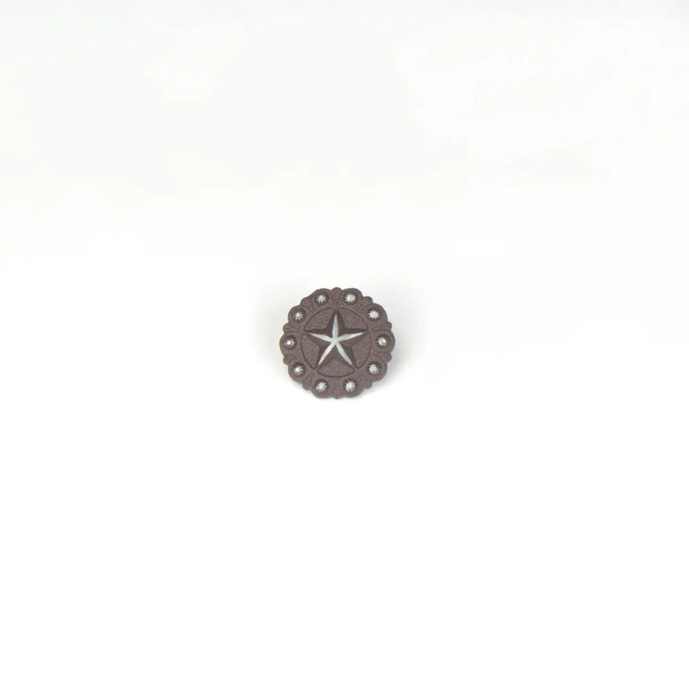 IVAN Berry Star Concho Antique Silver Rust 20mm (3 4") / Mollies New Zealand