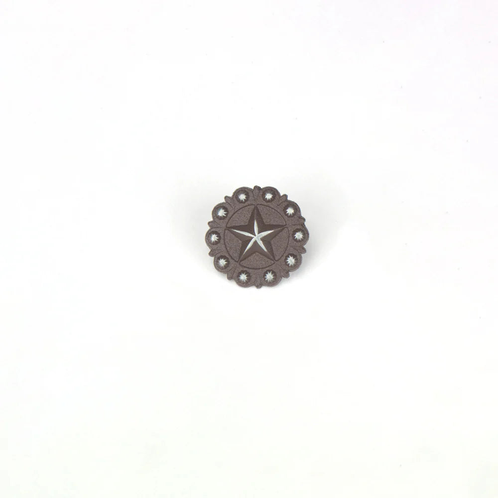 IVAN Berry Star Concho Antique Silver Rust 25mm (1") / Mollies New Zealand
