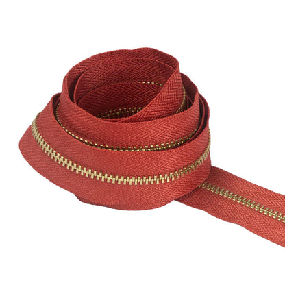 IVAN Brass #3 Zipper Tape Red 2m #3 / Mollies New Zealand