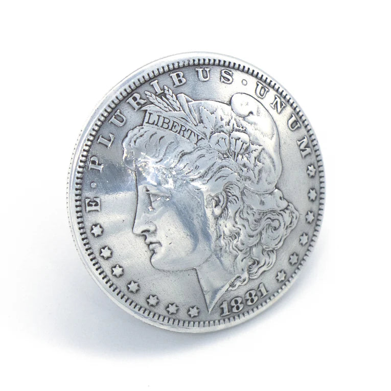 IVAN Morgan Dollar Concho Antique Silver Liberty 38mm (1-1 2") / Mollies New Zealand