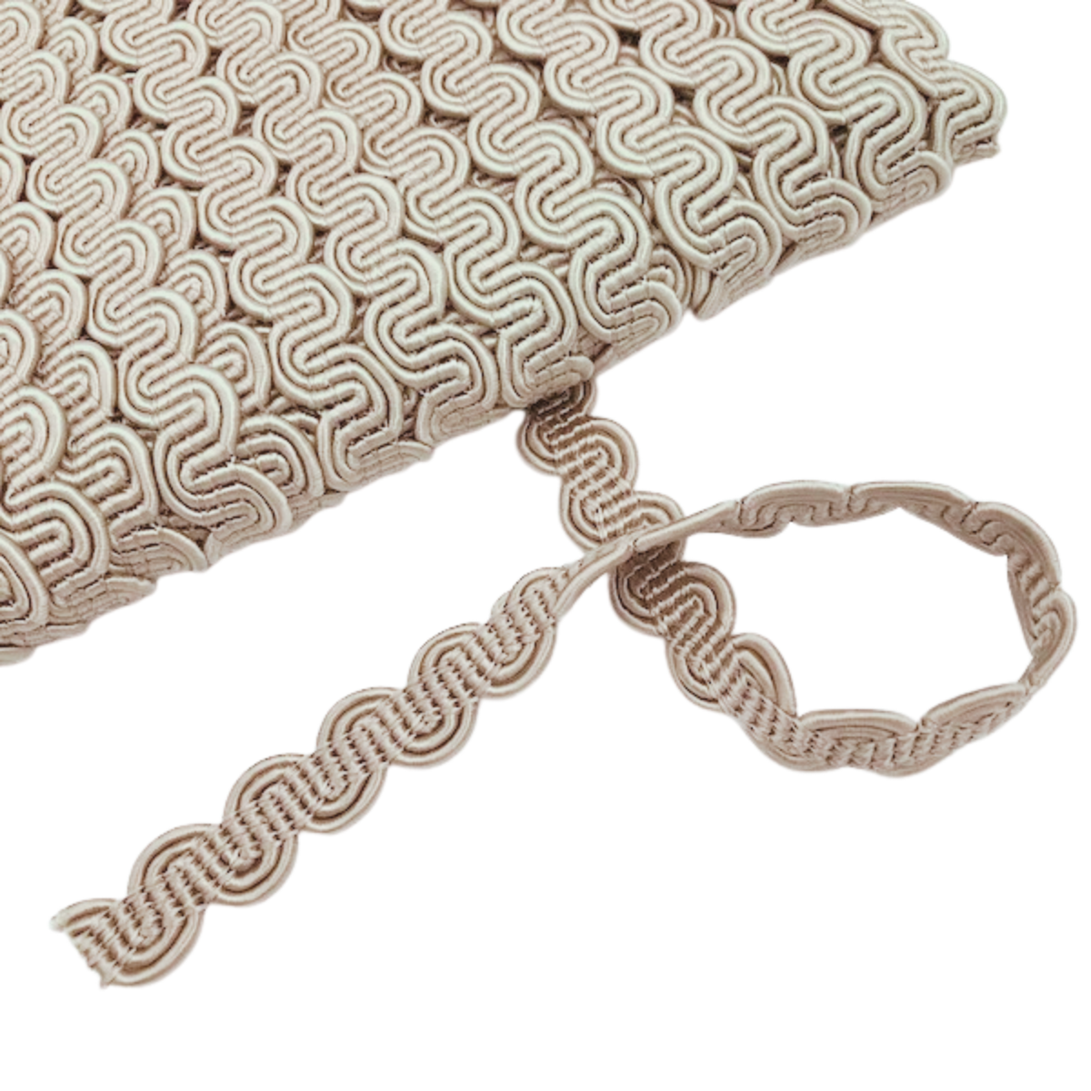 GIMP BRAID Curved 13mm Light Taupe Per meter / Mollies New Zealand