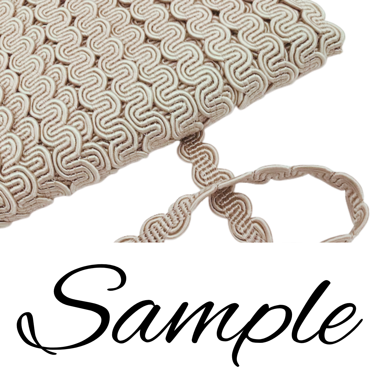 GIMP BRAID Curved 13mm Light Taupe 3cm Sample / Mollies New Zealand