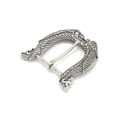 IVAN Lion Fish End Bar Buckle Antique Silver 40mm (1-1 2") / Mollies New Zealand