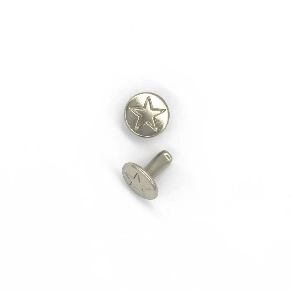 IVAN Star Double Cap Rivets Nickel Plate 9*9mm 100 Pack / Mollies New Zealand