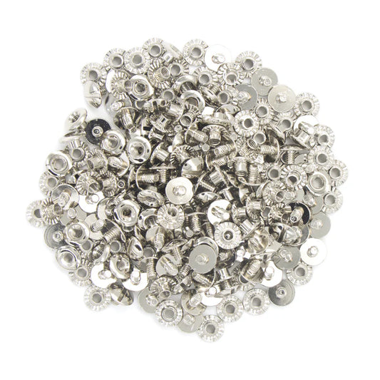 IVAN Open Back Screw Posts Nickel Plate 3mm (1 8") 100 Pack / Mollies New Zealand