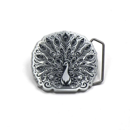 IVAN Peacock Trophy Buckle Antique Tin 38mm (1-1 2") / Mollies New Zealand
