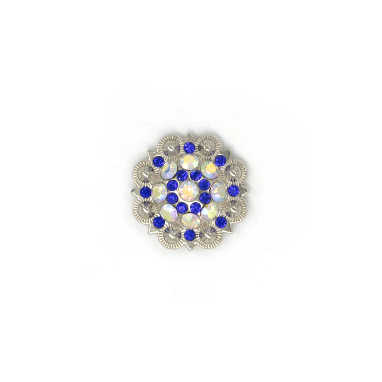 IVAN Rhinestone Concho Blue 36mm (1-3 8") / Mollies New Zealand